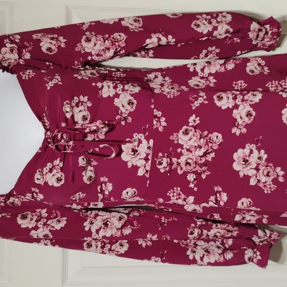 Lily Rose White and Burgundy Ruffled Sundress - Picture 3 of 15